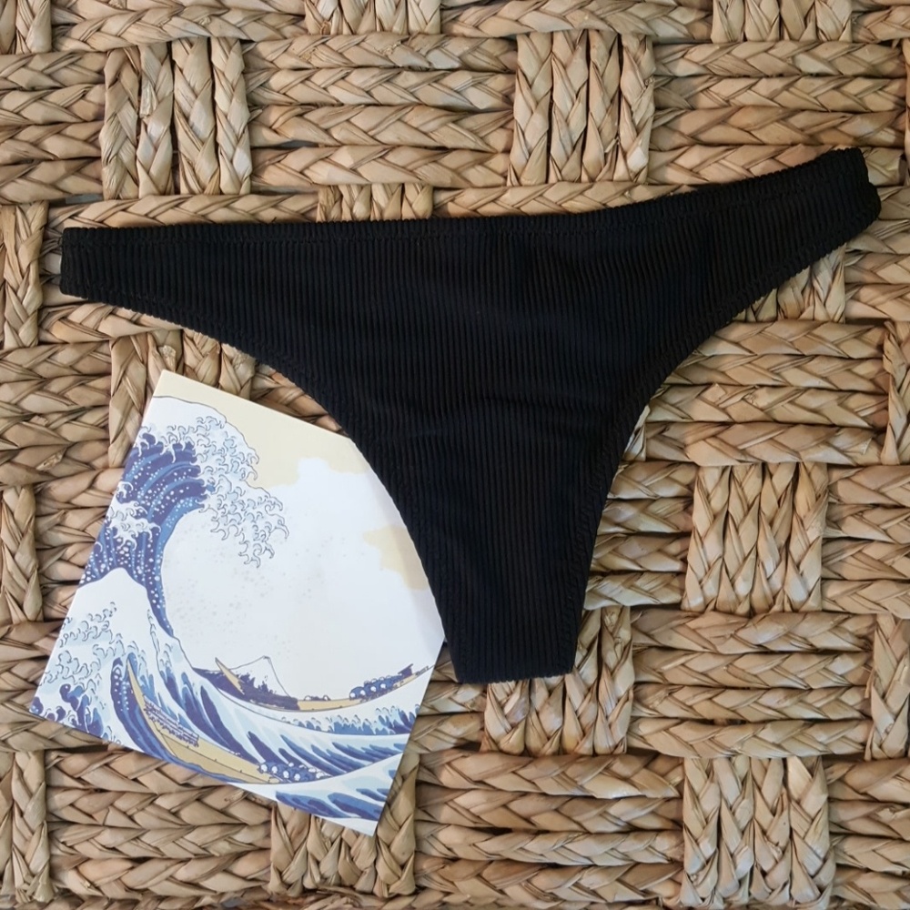 Nasty Gal Bikini Swimsuit Black Bottoms Ribbed